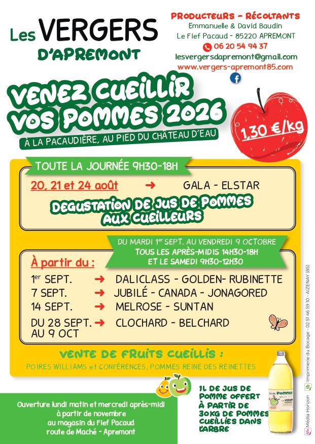 affiche cueillette pommes 2026